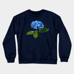 Blue Hydrangea With Leaves Crewneck Sweatshirt